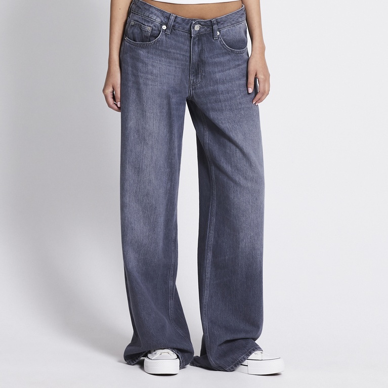 Mid waist wide jeans "Optiwide" Grey
